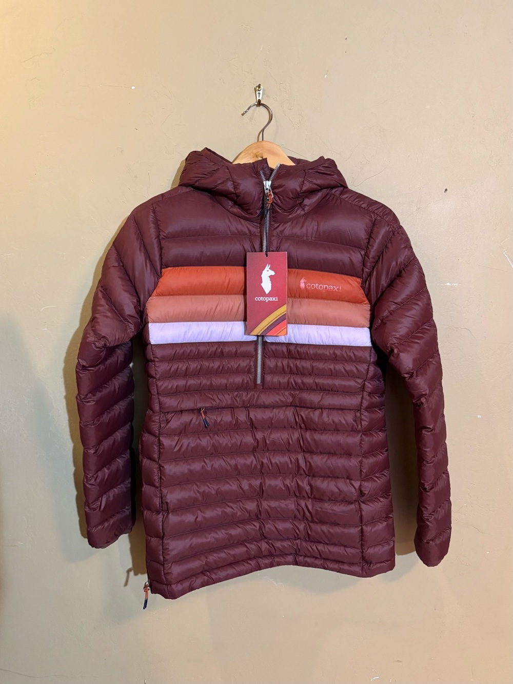 Cotopaxi Down Hooded Pullover Puffer Jacket Chestnut Women's Size XXS